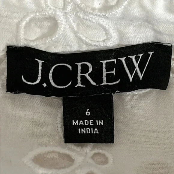 J. Crew Spring Garden Eyelet Blouse in White - Size 6 - Picture 6 of 11